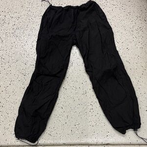 Stradivarius Black Parachute Pants